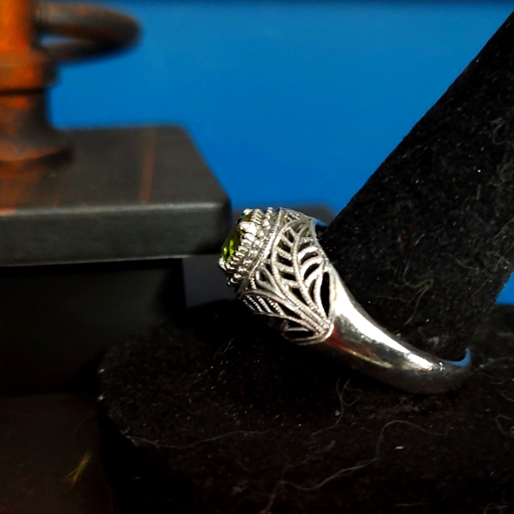 Sterling Silver Peridot Ring - Picture 2 of 5